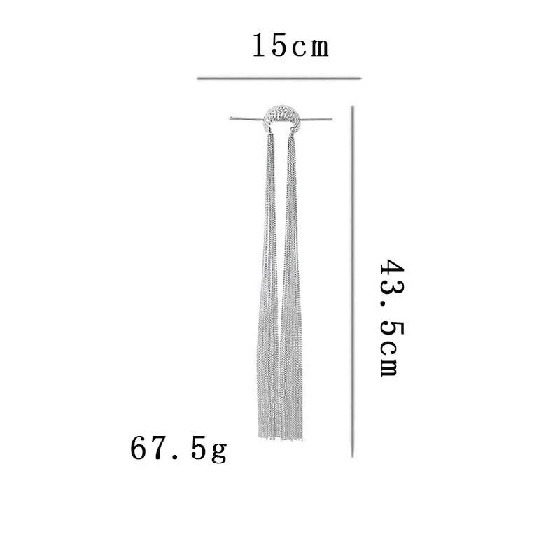 Long Tassel Hair Sticks Hairpin Chain For Women Silver Color Hair Bun Chopsticks Detachable Girls Bead Hair Accessories Jewelry