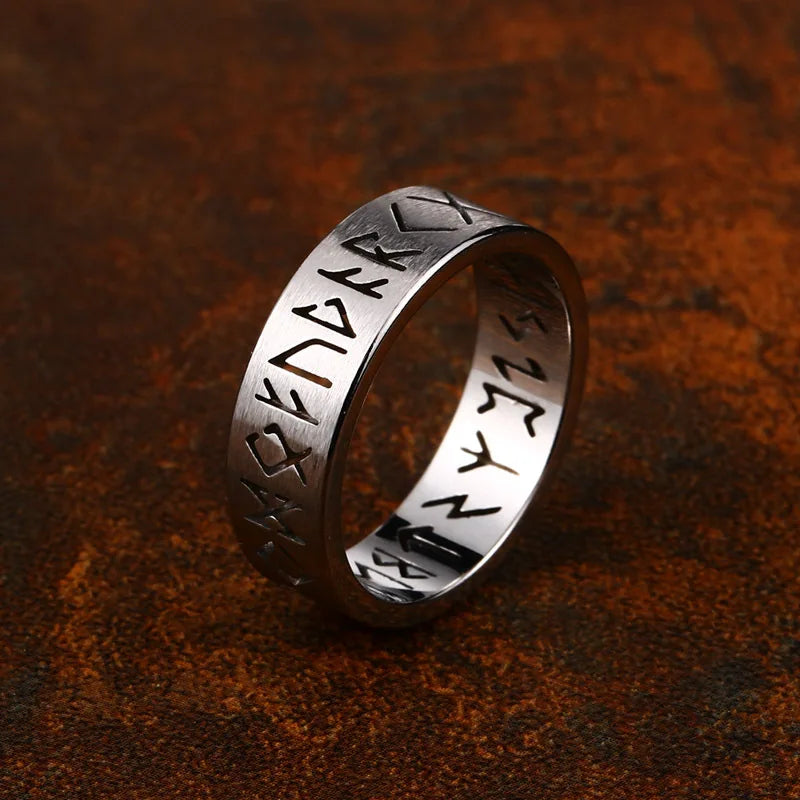 Fashion Nordic Viking Rune Ring for Men Women Simple Amulet 316L Stainless Steel Vintage Viking Rings Jewelry Gift Wholesale