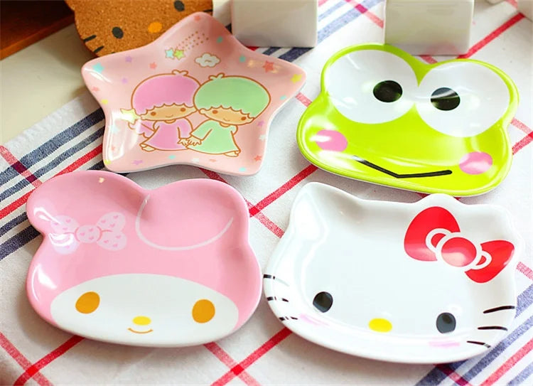 Animal Cartoon Cute Children'S Imitation Ceramic Tableware Cake Snacks Dry Fruit Plates Small Dishes Dishes Kitchen Utensils