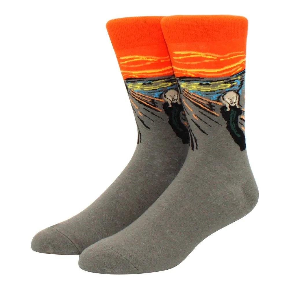 Man Plus Size Socks Art Mural World Famous Art Oil Painting Series Woman Funny Socks