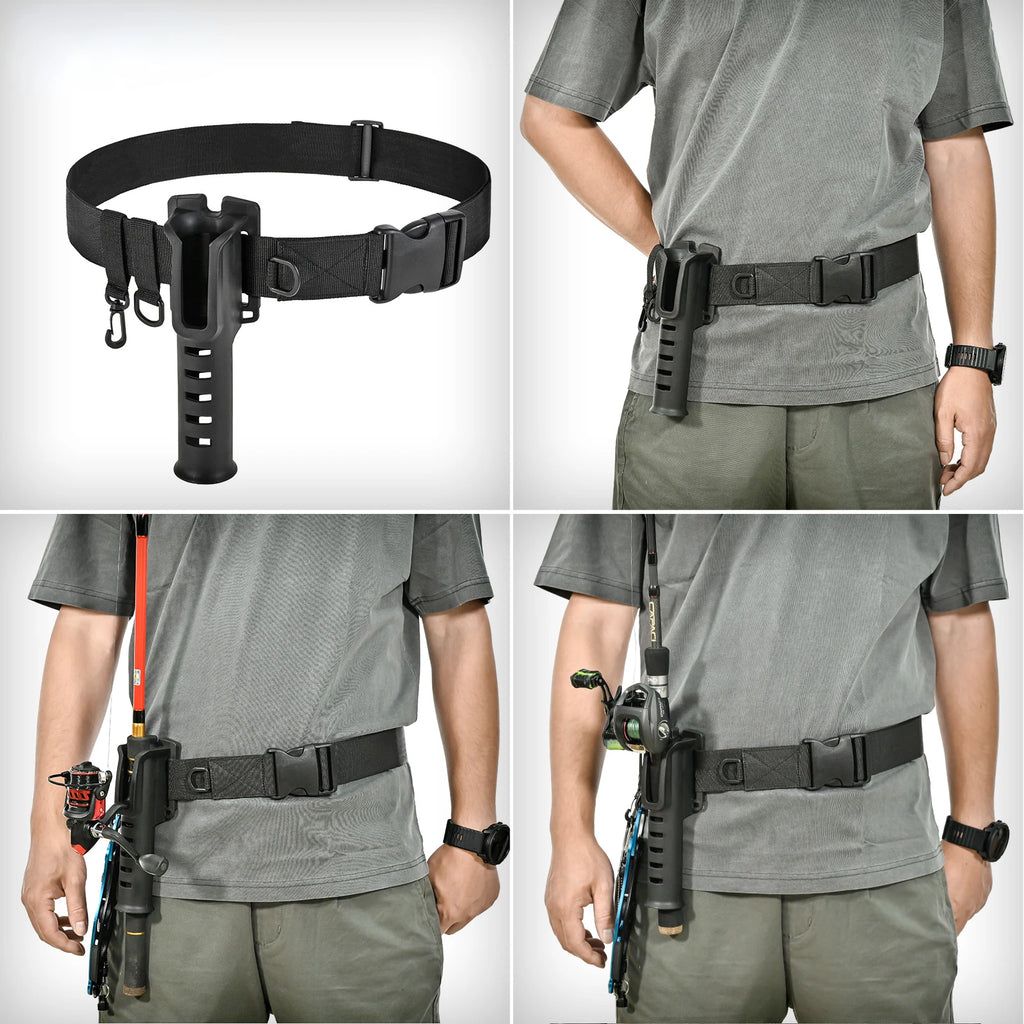 Portable rod holder fishing gear accessory with adjustable waist fishing rod insertion device fishing accessories tool outdoor
