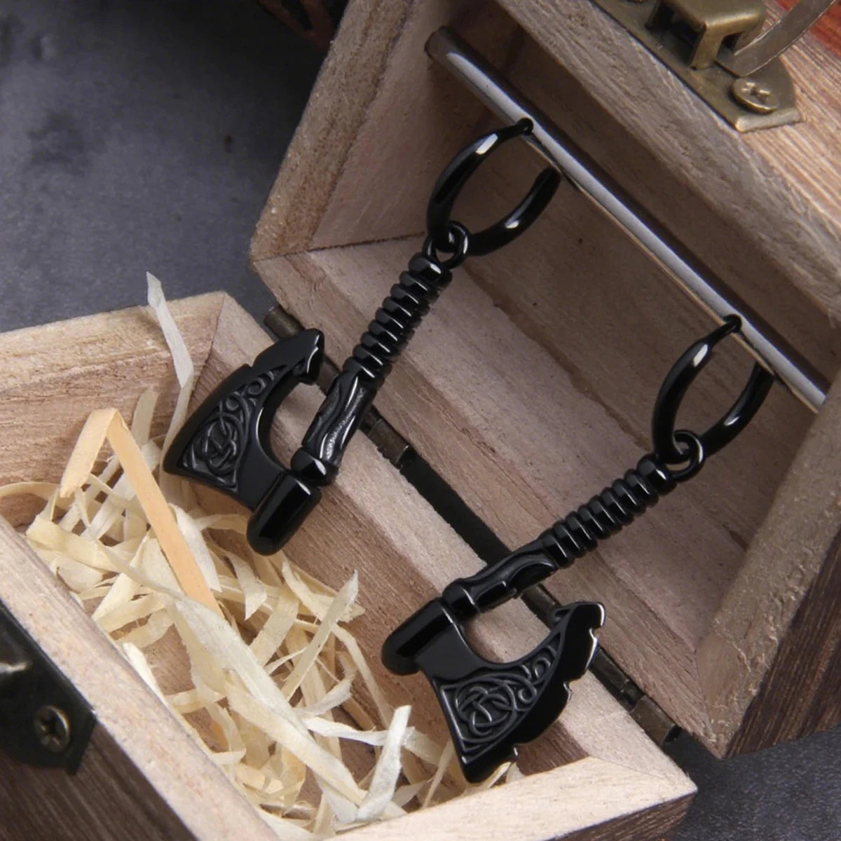 Vikings Jewelry Hip Hop Punk Viking Axe Drop Earrings Fashion Celtic Knot Rune Amulet Earrings Rock Biker Boys Stainless Steel