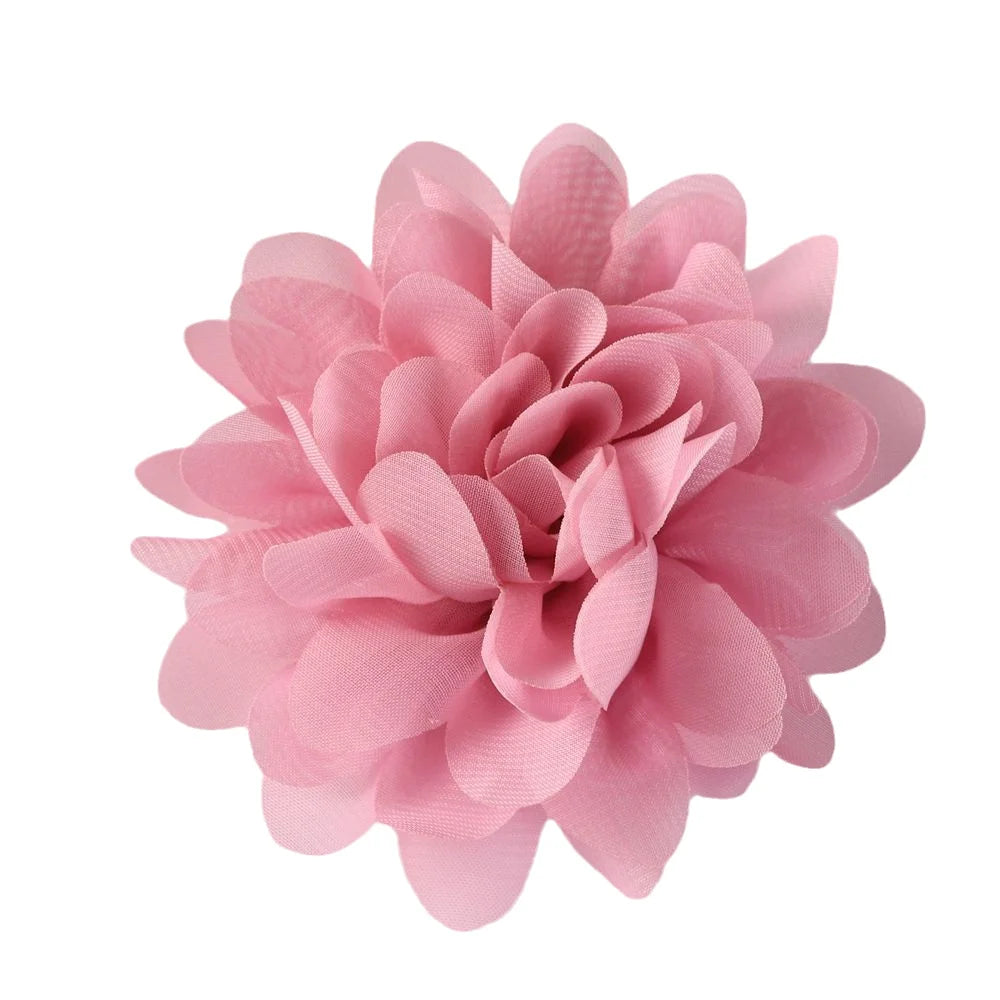 10cm Satin flower DIY accessories for Hair fabric flowers Chiffon Flower Hair Accessories Head wrap  No hair clips bow 10pcs/lot