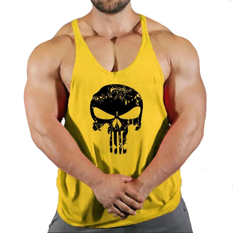 Spider Print Fitness Tank Top Fitness Shirt Muscle Men's Single Tank Top Men's Sleeveless Sweatshirt Men's Tops Fitness Clothing