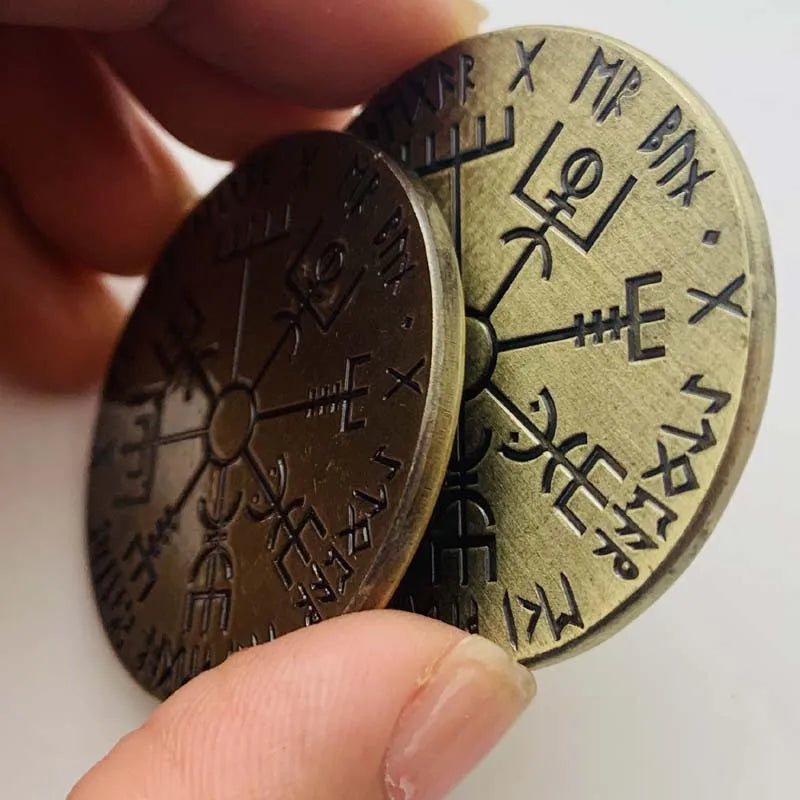 Vegvísir Viking Souvenirs COIN Gifts Lucky Coin Collectible Commemorative Coins Home Decorations