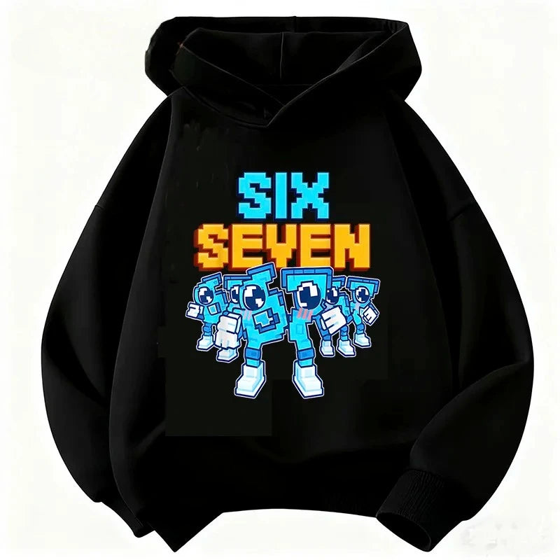 Children Hoodie 67 Six Seven Clothing Steal A BrainRot Cartoon Girls Boy Hooded Italian Brainrot Sweatshirt Korean Pullover Tops
