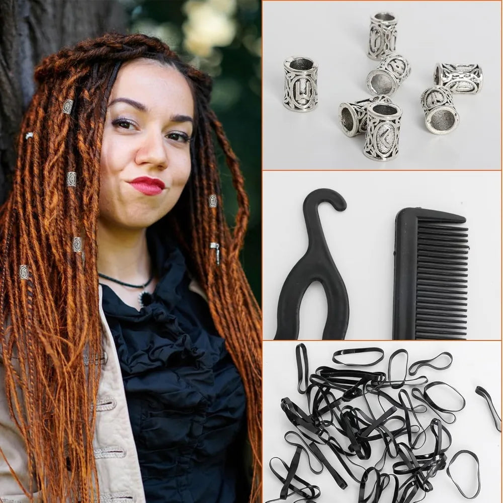 Beard Beads Set Viking Piece, Viking Beard Beads Nordic Hair Accessories for Jewellery DIY Pendant Necklace