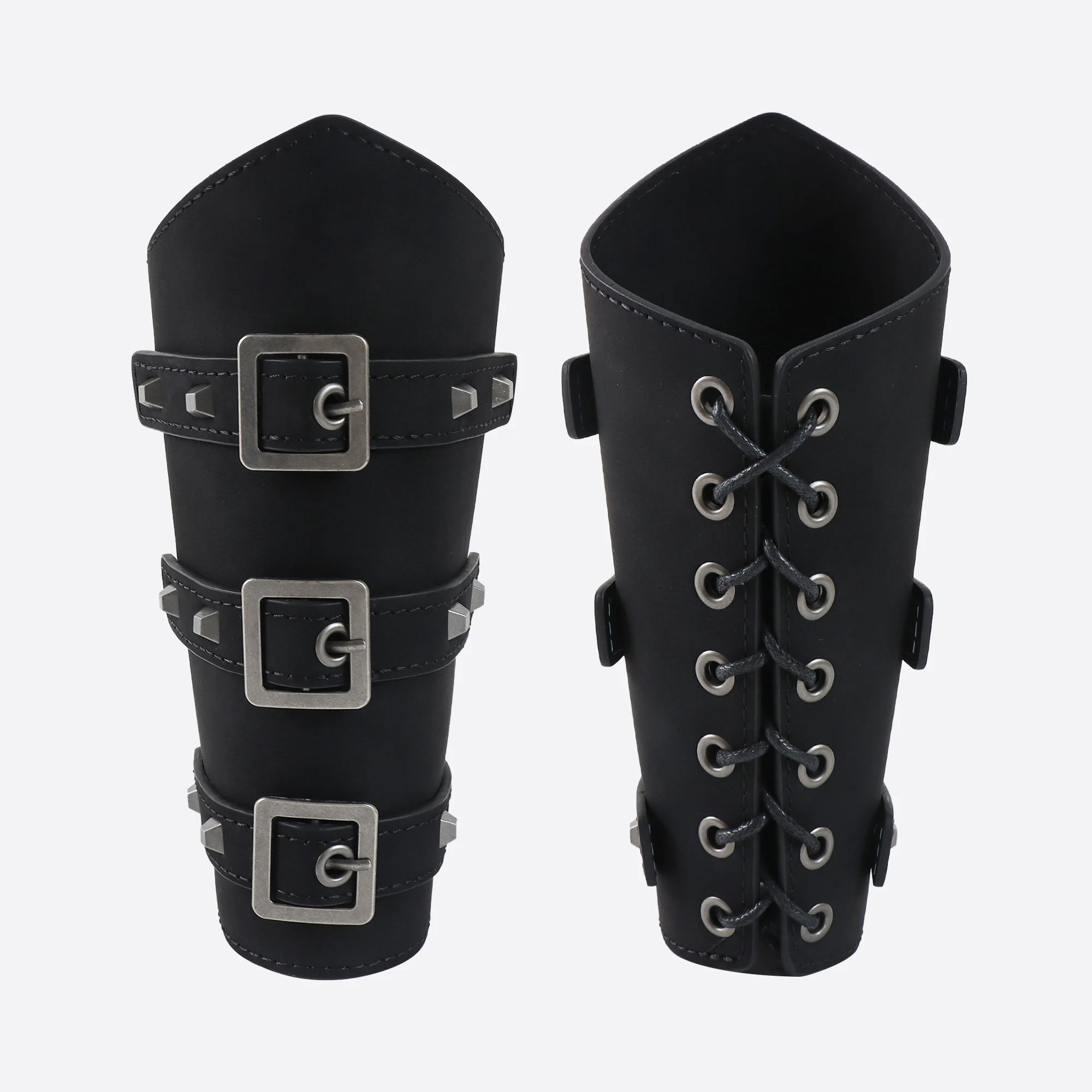 2 Pack Faux Leather Wristbands Viking Medieval Arm Guards Wristbands Halloween Accessories