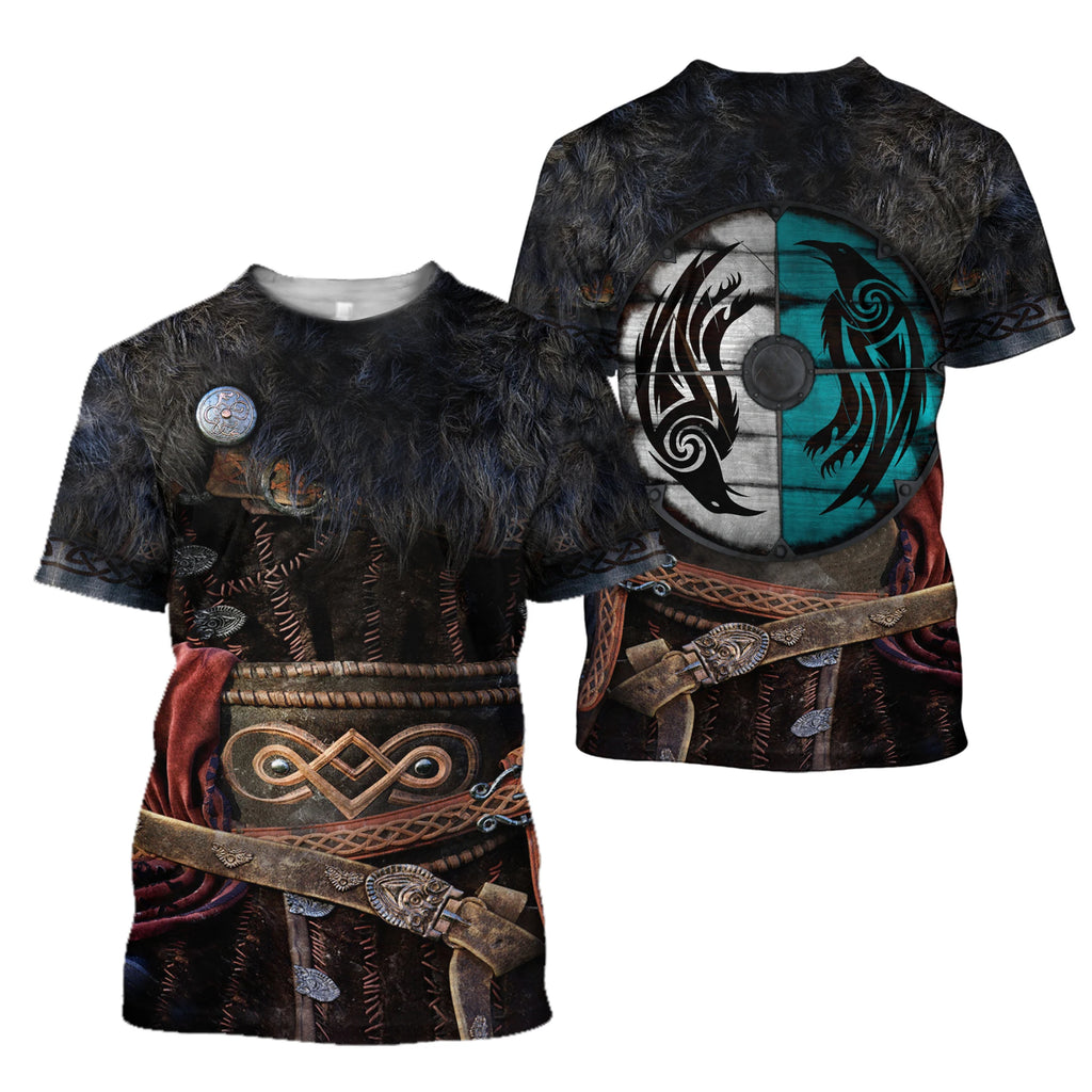 Summer 2022 Viking Mystic Ancient Symbol Charm with Men's Printed T-shirt O Neck Short Sleeve Oversized Loose Street Casual Top