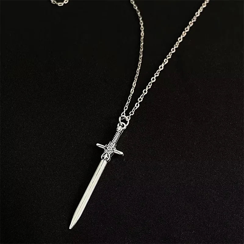 Viking sword necklace, gothic jewelry, grunge pendant, dark academia, witchy norse cross sword  pendant bewitched, unisex ﻿