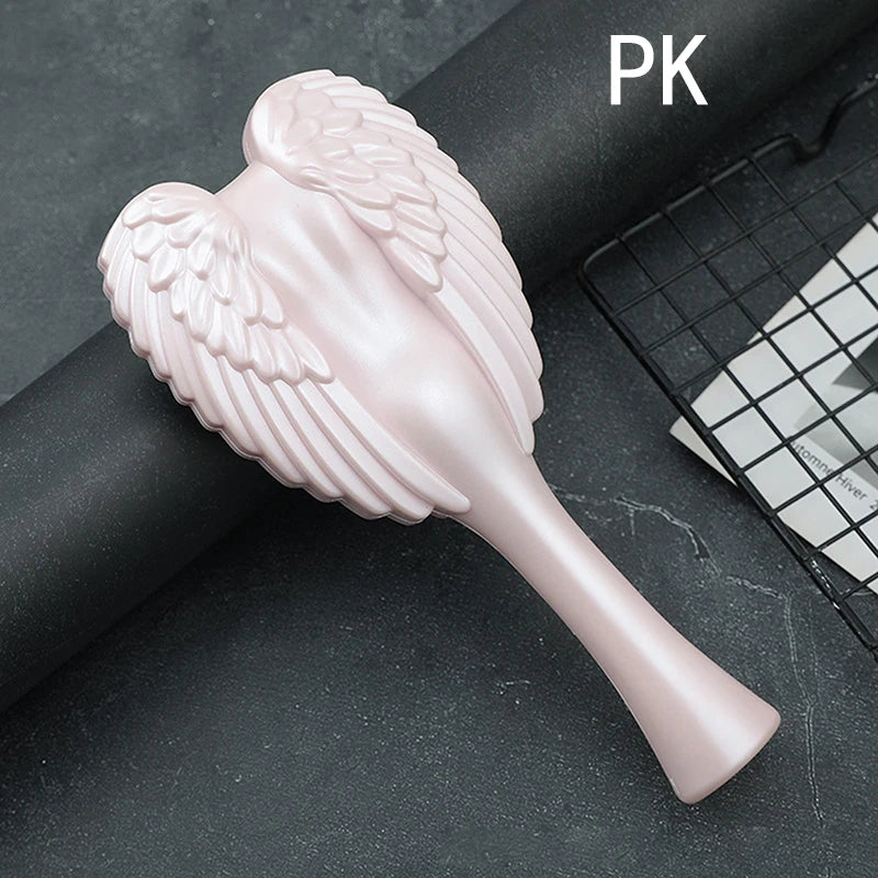 Hair Detangler Brush - Detangling Brush for Thick Hair with Soft Bristles, Angel Wing Design, & Long Handle - Water Resistant