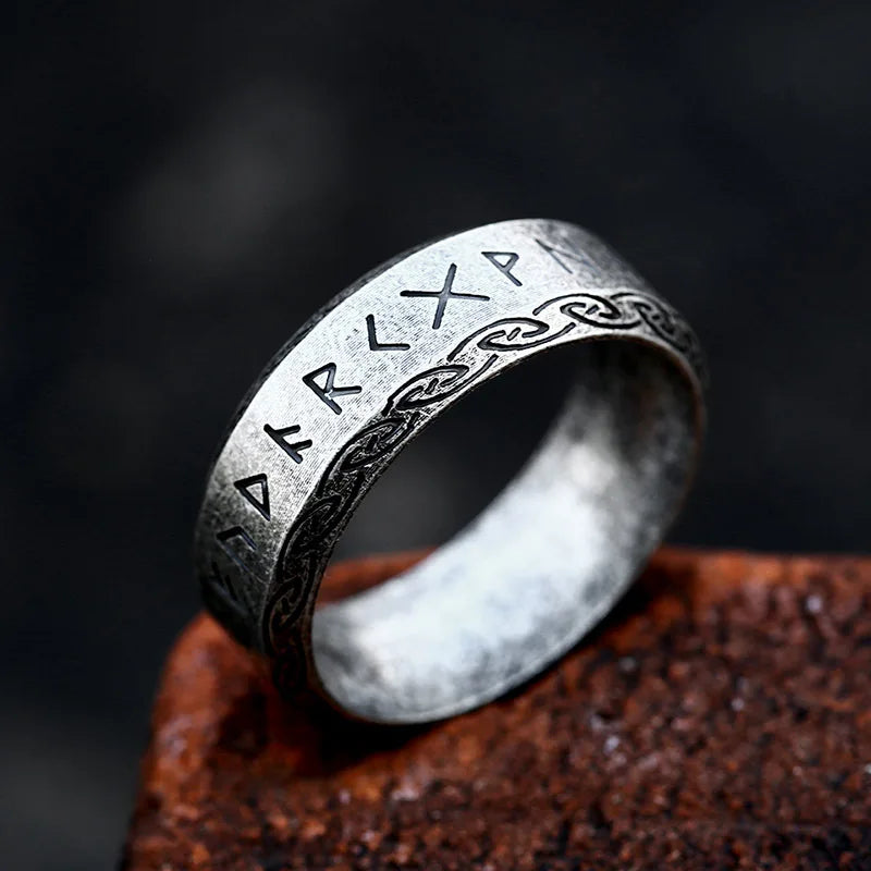 Fashion Nordic Viking Rune Ring for Men Women Simple Amulet 316L Stainless Steel Vintage Viking Rings Jewelry Gift Wholesale