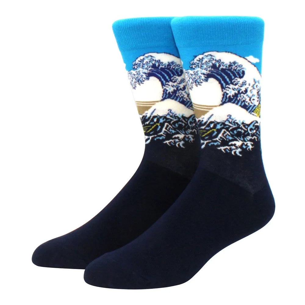 Man Plus Size Socks Art Mural World Famous Art Oil Painting Series Woman Funny Socks