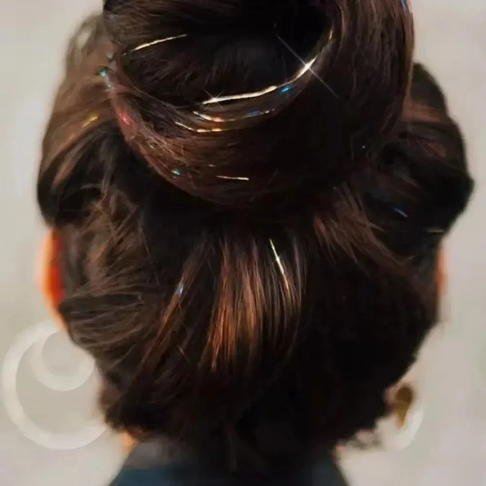 Fashion Highlights Clip Clip in Hair Extensions Colored Shiny Hair Tinsel Fairy Hair Synthetic Hair Highlights Girls
