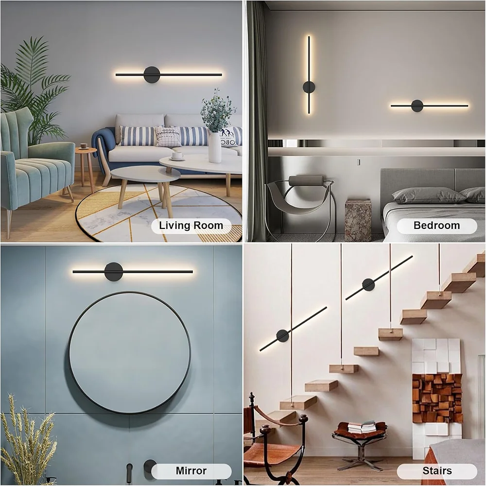 LED Rechargeable Wall Light Installation Free Wall Sconce 1PC 50CM  Dimming For Livingroom Sofe Beside Bedroom Wall Decor Lamp