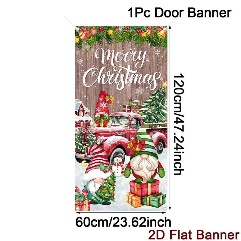 Christmas Door Banner Merry Christmas Decor for Home 2025 Xmas Hanging Wall Door Decor Navidad Noel Happy New Year Gift 2026