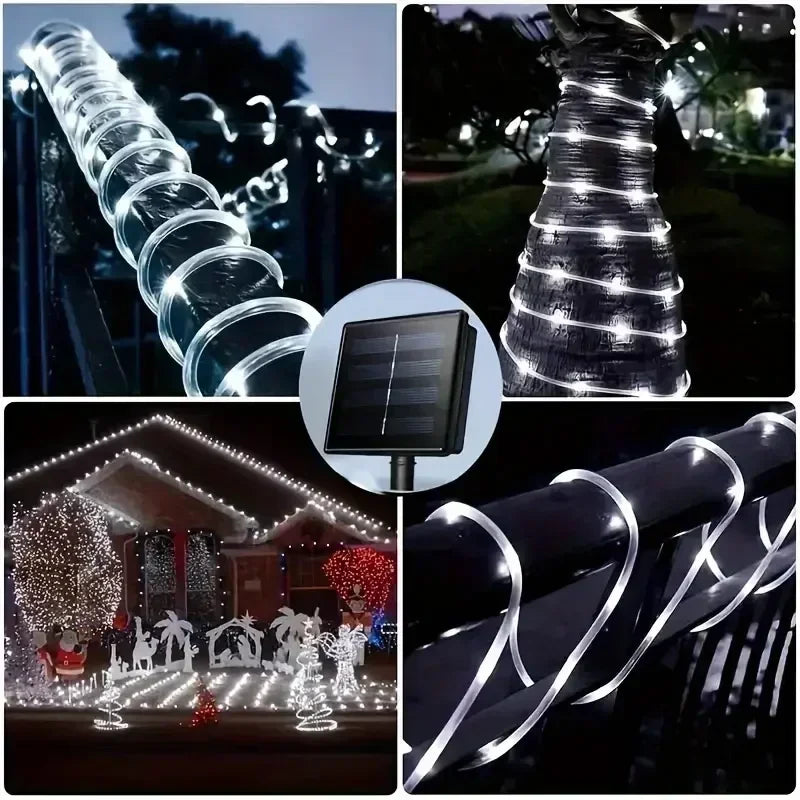 Solar Powered LED String Lights 8 Modes Outdoor Fairy Lights Garden Decoration Camping Tree Flower Garland Wedding Lighting Lamp