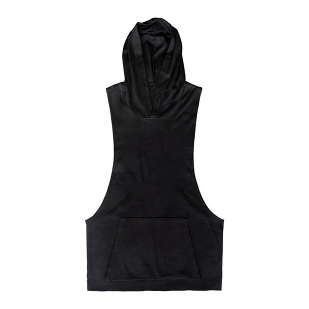 No Bust Limit Gyms Clothing Mens Bodybuilding Hooded Tank Top Cotton Sleeveless Vest Sweatshirt Fitness Workout Sportswear Tops