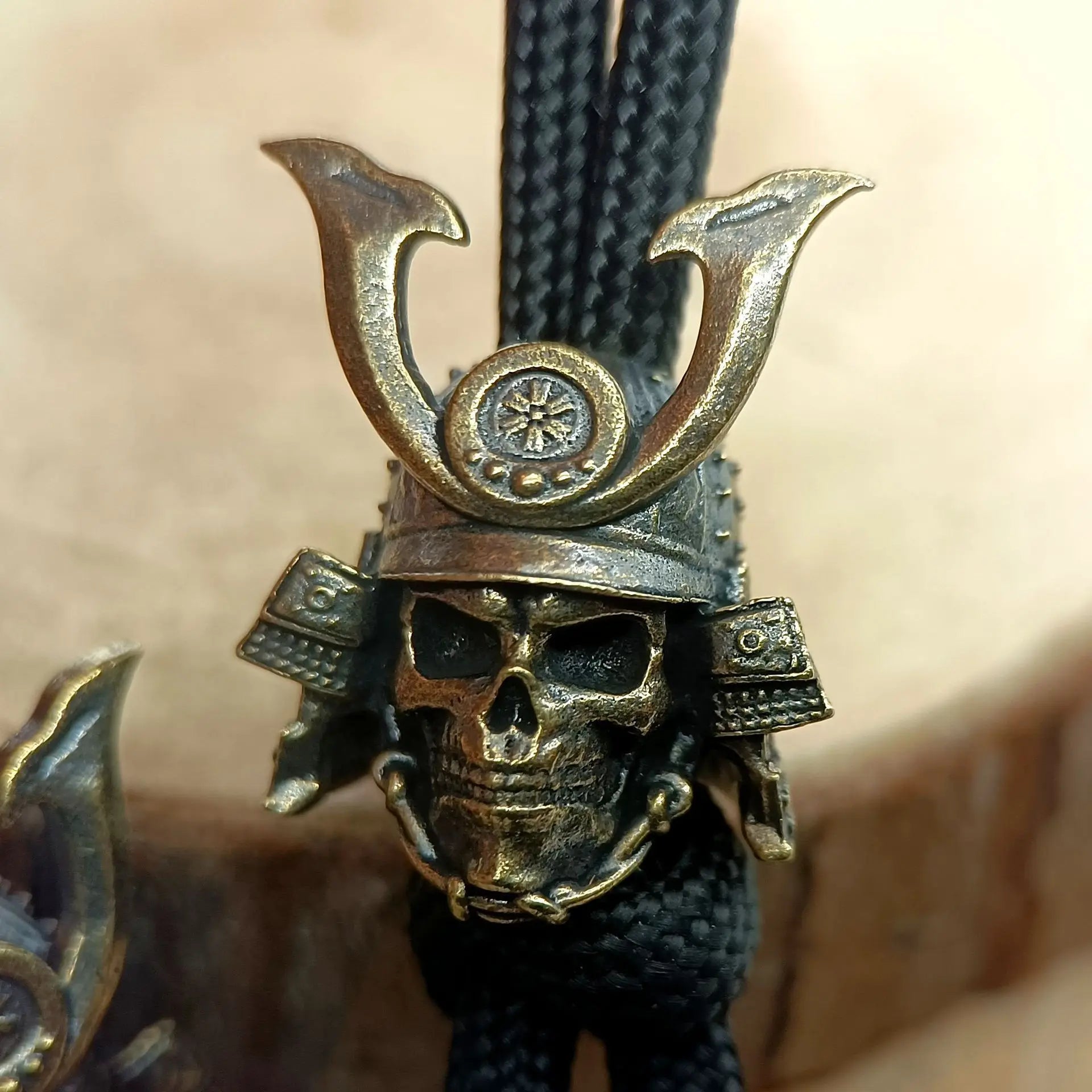 1pc Outdoors Tool Brass Skeleton Helmet Warrior Knife Beads Lanyard Pendant Backpack Bracelet Necklace Keychain DIY Accessories