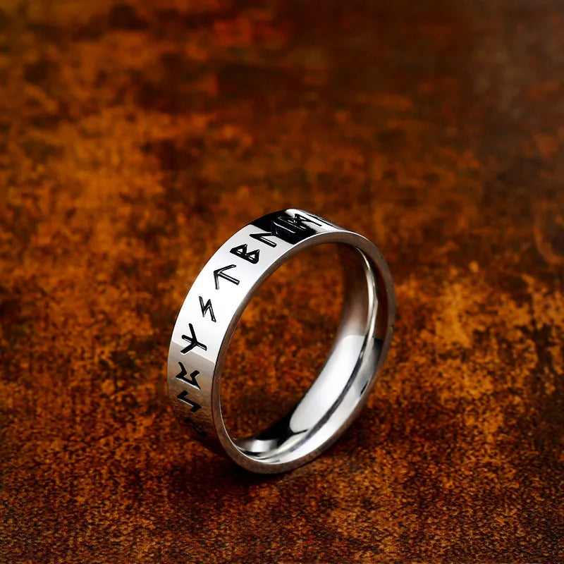 Fashion Nordic Viking Rune Ring for Men Women Simple Amulet 316L Stainless Steel Vintage Viking Rings Jewelry Gift Wholesale