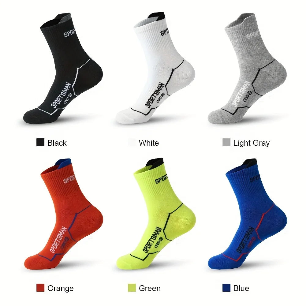 6 Pairs Socks Men's Short Socks Sweat Absorbent and Odorous Basketball Socks Running Sports Socks Breathable Mesh Men's Socks