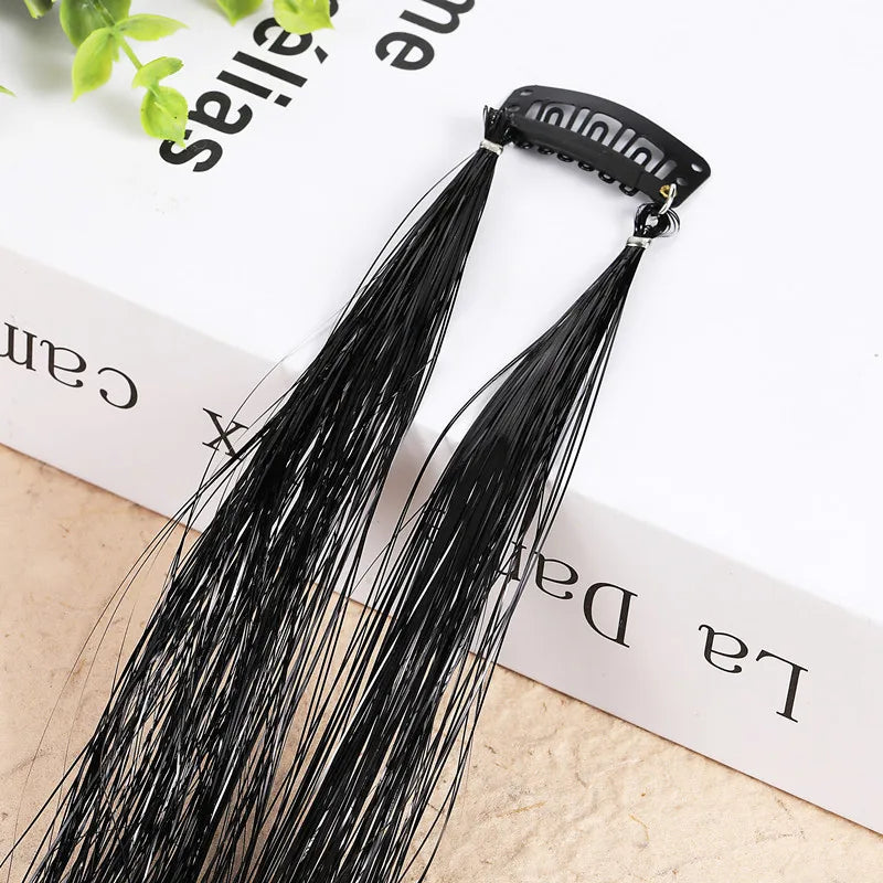 Hair Tinsel Glitter Braids High Temperature Fiber Bling Women's Tinsel Hair Strands In Braiders French Twist Hair Accessories