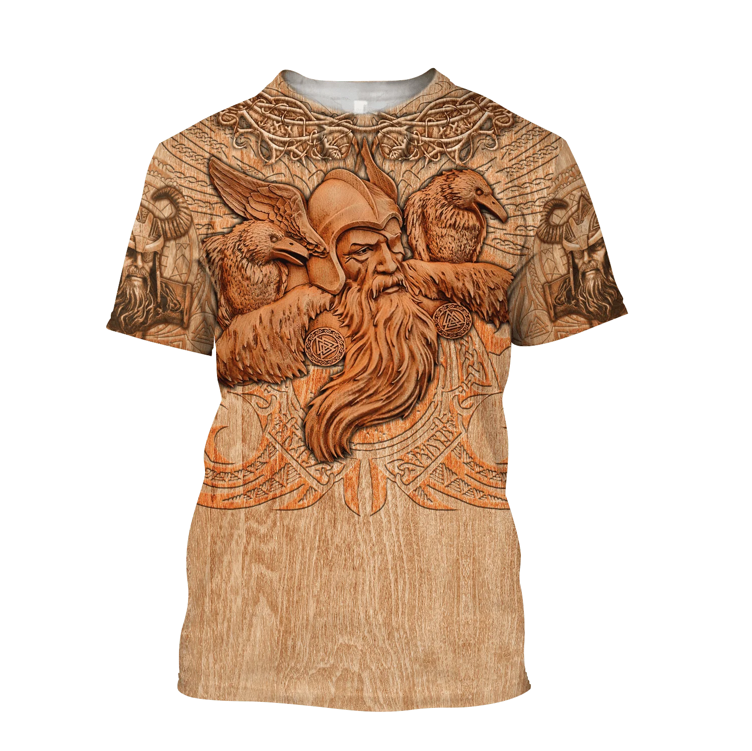 Summer 2022 Viking Mystic Ancient Symbol Charm with Men's Printed T-shirt O Neck Short Sleeve Oversized Loose Street Casual Top