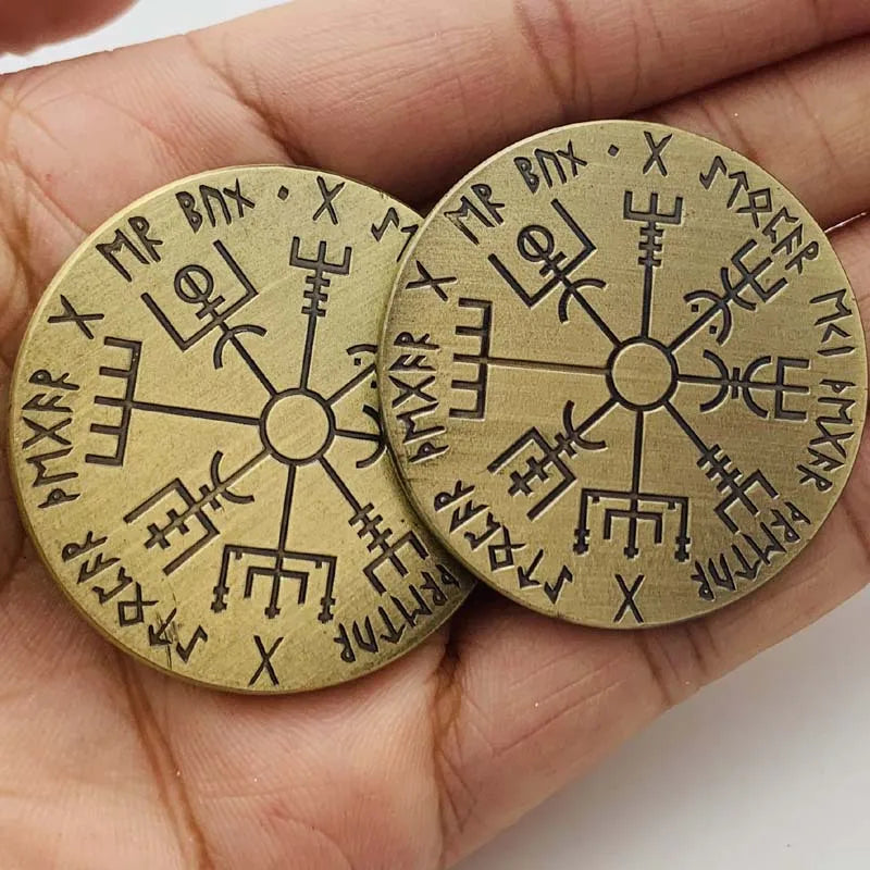 Vegvísir Viking Souvenirs COIN Gifts Lucky Coin Collectible Commemorative Coins Home Decorations