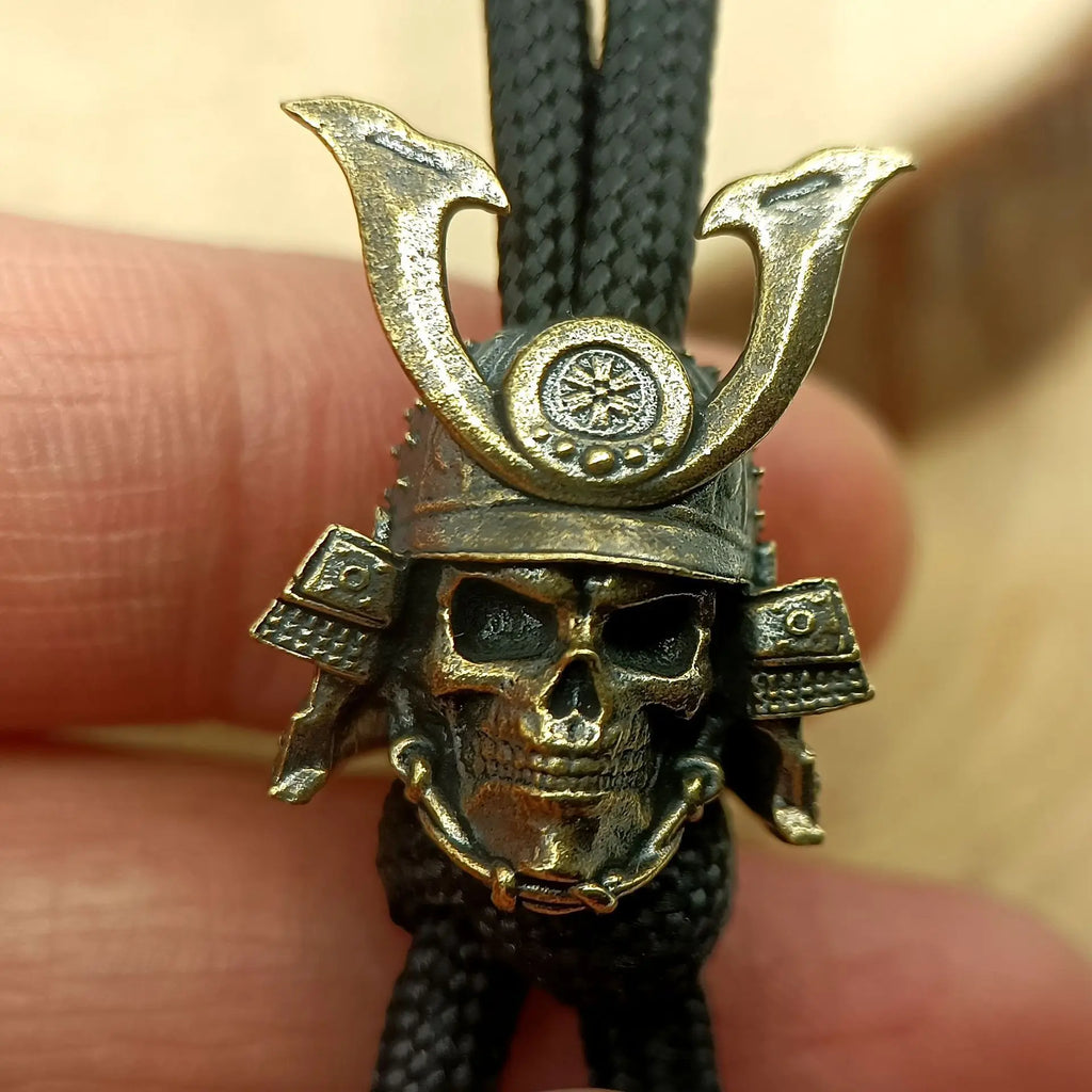 1pc Outdoors Tool Brass Skeleton Helmet Warrior Knife Beads Lanyard Pendant Backpack Bracelet Necklace Keychain DIY Accessories