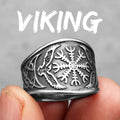 Viking Tree of Life Ring Stainless Steel Vegvisir Compass Men Rings Rock Retro for Male Rider Jewelry Creativity Gift Wholesale