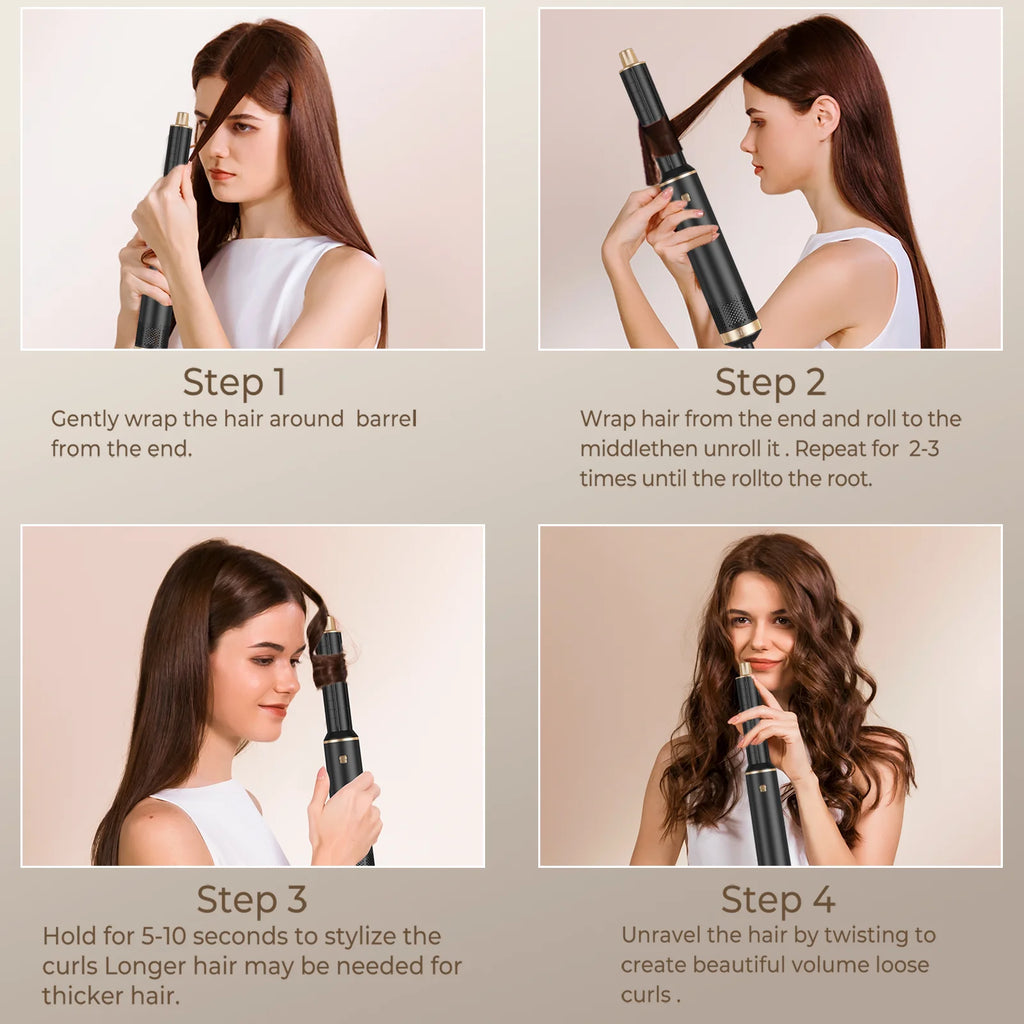 Hair Dryer Brush 5 in 1 Blow Dryer Brush Negative Ionic Hot Air Brush Electric Hair Dryer with Comb for Fast Drying Curling