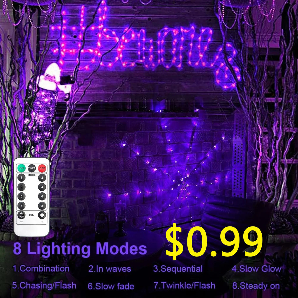 Solar Powered LED String Lights 8 Modes Outdoor Fairy Lights Garden Decoration Camping Tree Flower Garland Wedding Lighting Lamp