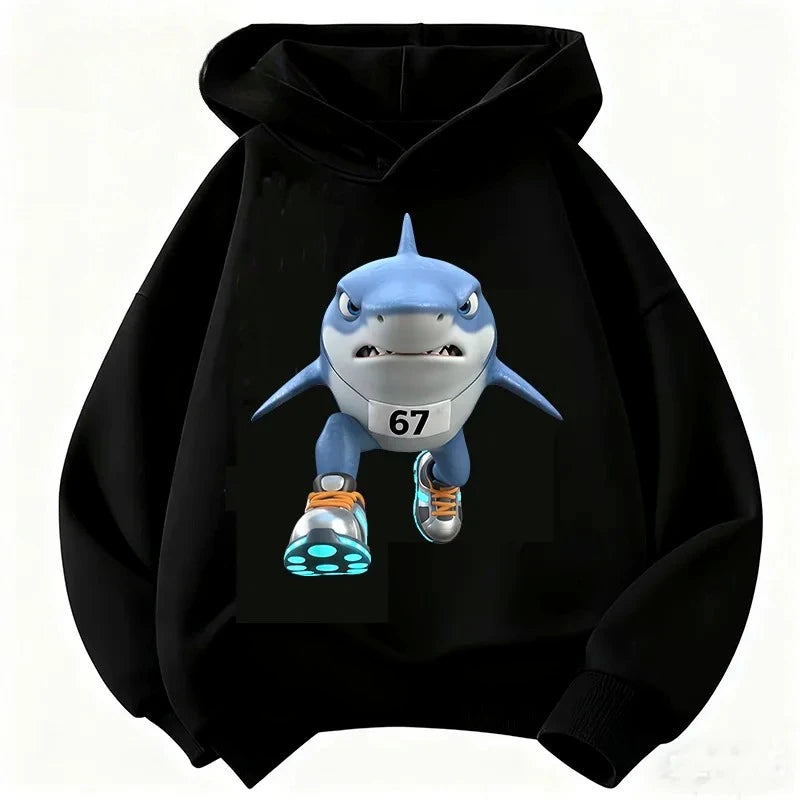Children Hoodie 67 Six Seven Clothing Steal A BrainRot Cartoon Girls Boy Hooded Italian Brainrot Sweatshirt Korean Pullover Tops