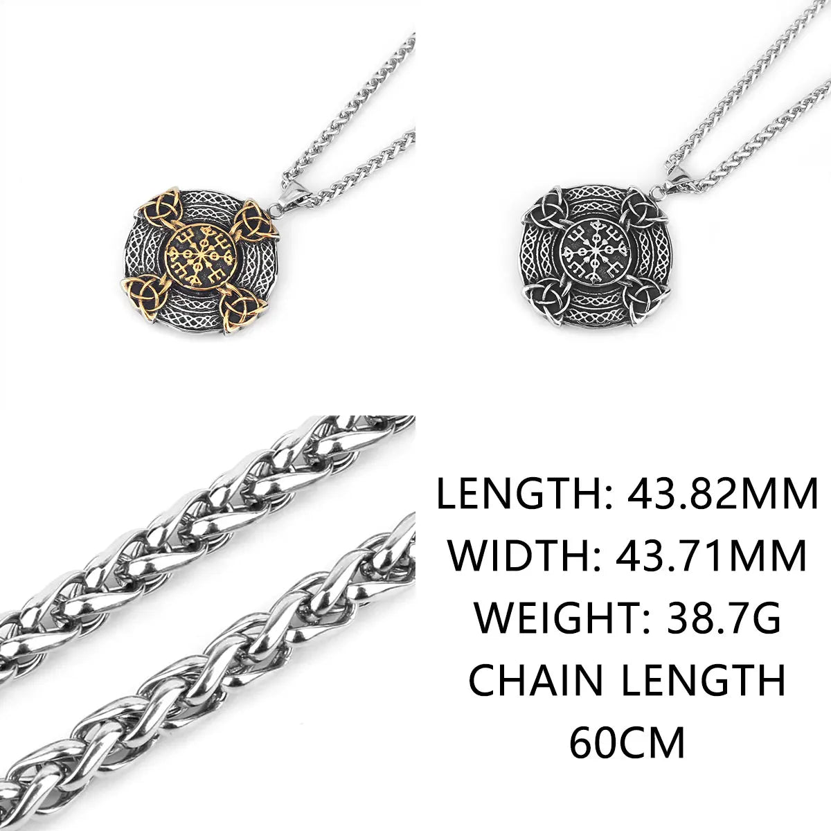 Vikings Odin Rune Necklace Various Men's Nordic Vegvisir Valknut Amulet Pendant Stainless Steel Punk Fashion Jewelry Wholesale