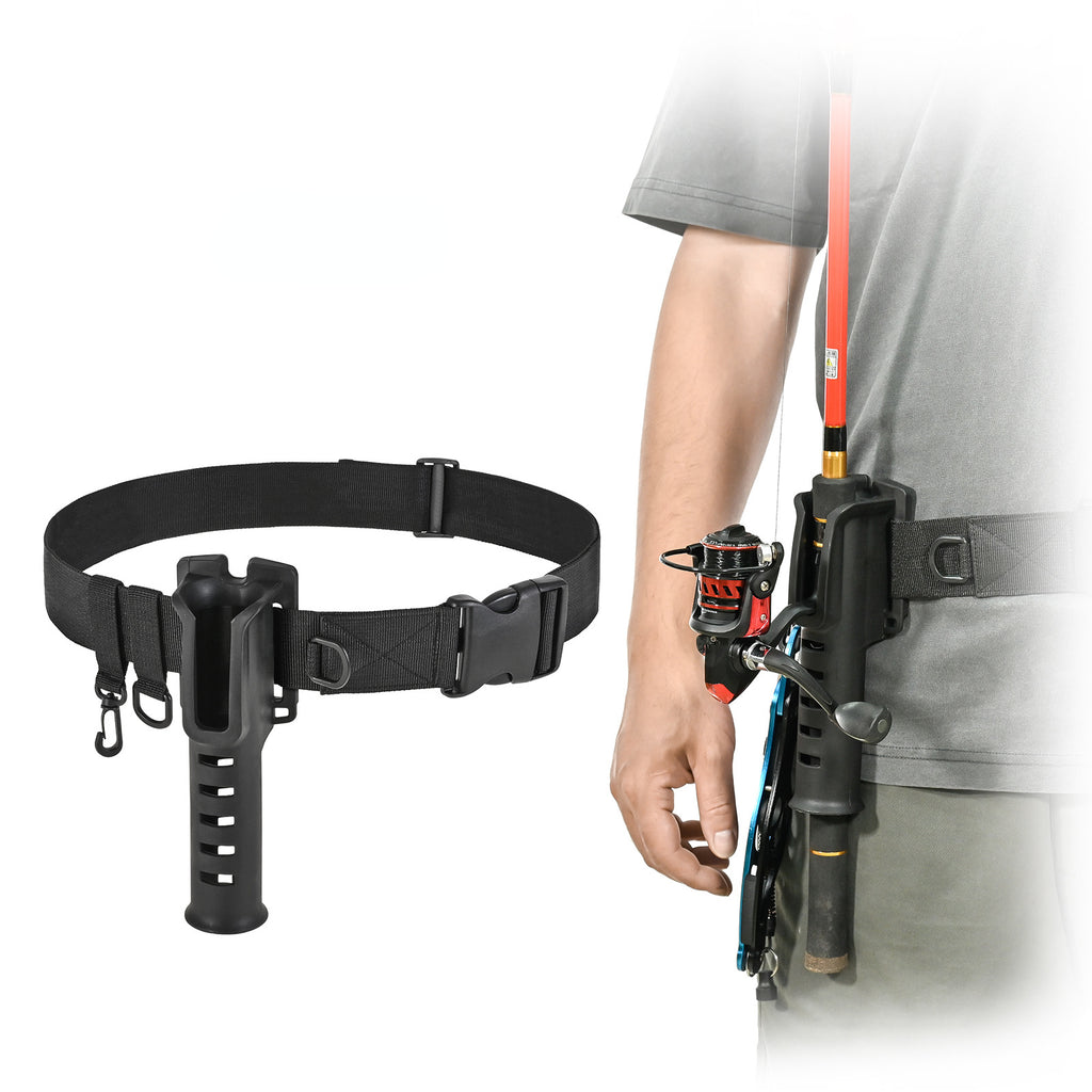 Portable rod holder fishing gear accessory with adjustable waist fishing rod insertion device fishing accessories tool outdoor