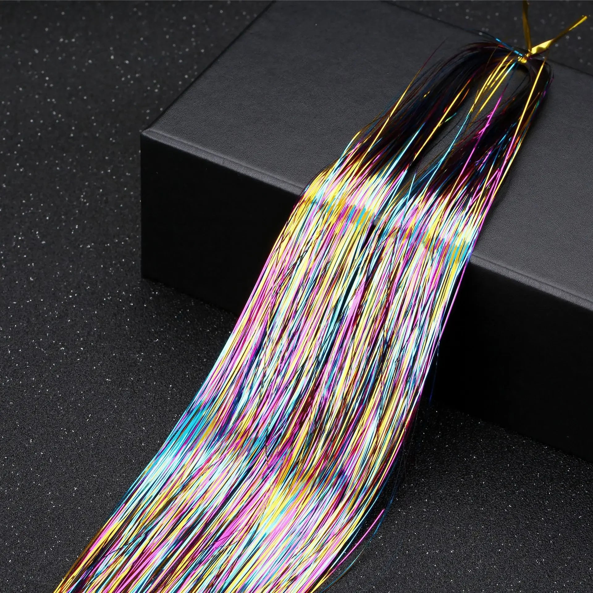 93cm Glitter Hair Tinsel Extension with BB Clips Laser Gold Silver Tinsel Hair Braided Girls Headwear Braiding Hair Decor Tools