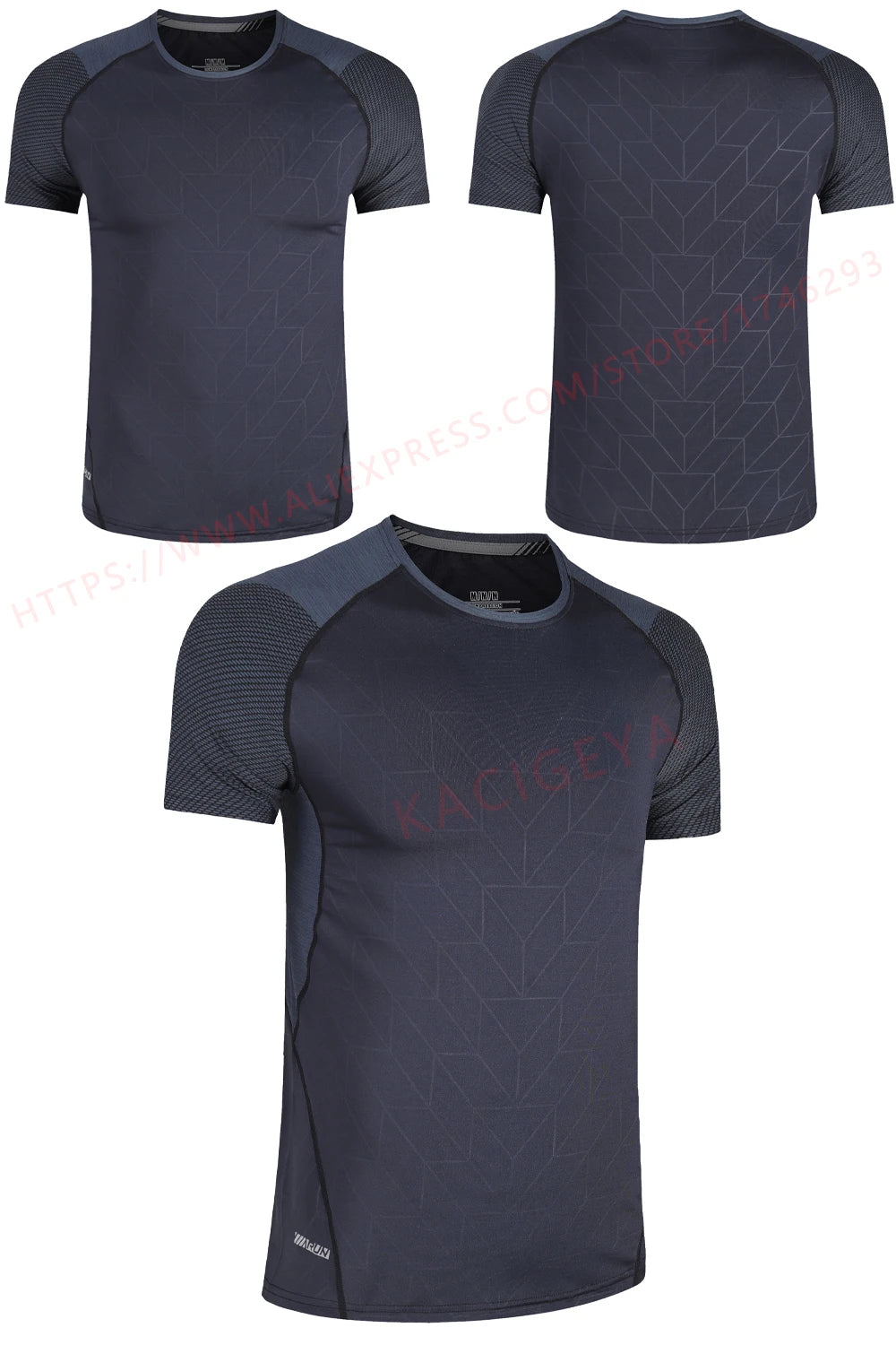 Mens Sport Tee Bodybuilding Gym Running Jogging Short Sleeves Fashion Patchwork Print Breathable Quick Drying Workout Shirts