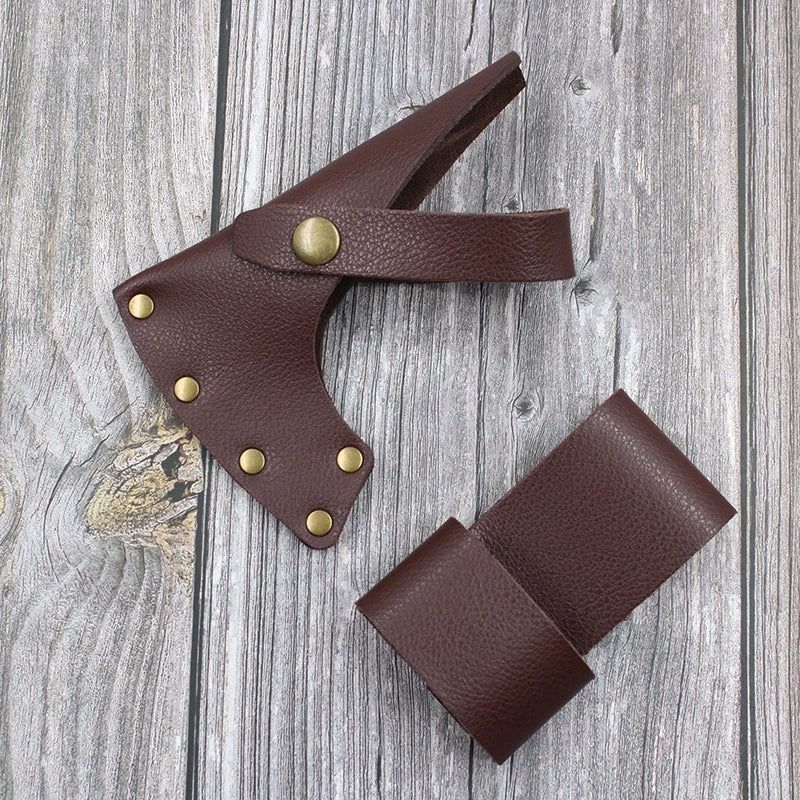 Leather Axe Sheath, Adjustable Hatchet Cover, Protector Case Cover Camping Accessories Lumberjack Outdoors Work Essentials, Rust