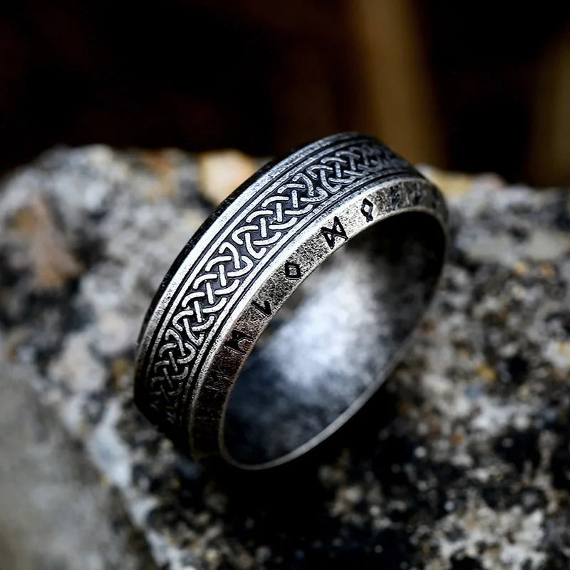 Fashion Nordic Viking Rune Ring for Men Women Simple Amulet 316L Stainless Steel Vintage Viking Rings Jewelry Gift Wholesale