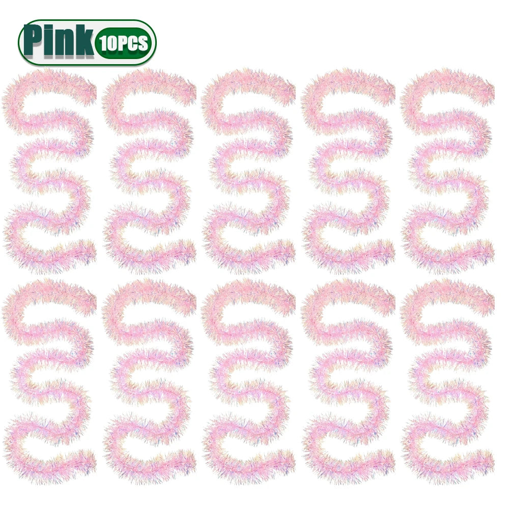 78.7inch Pink Tinsel Garland Shiny Metallic Glitter Party Decoration for Christmas Valentine Wedding Birthday Holiday Home Decor