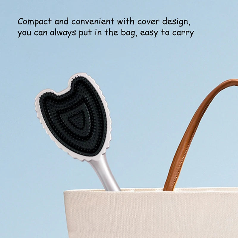 Hair Detangler Brush - Detangling Brush for Thick Hair with Soft Bristles, Angel Wing Design, & Long Handle - Water Resistant