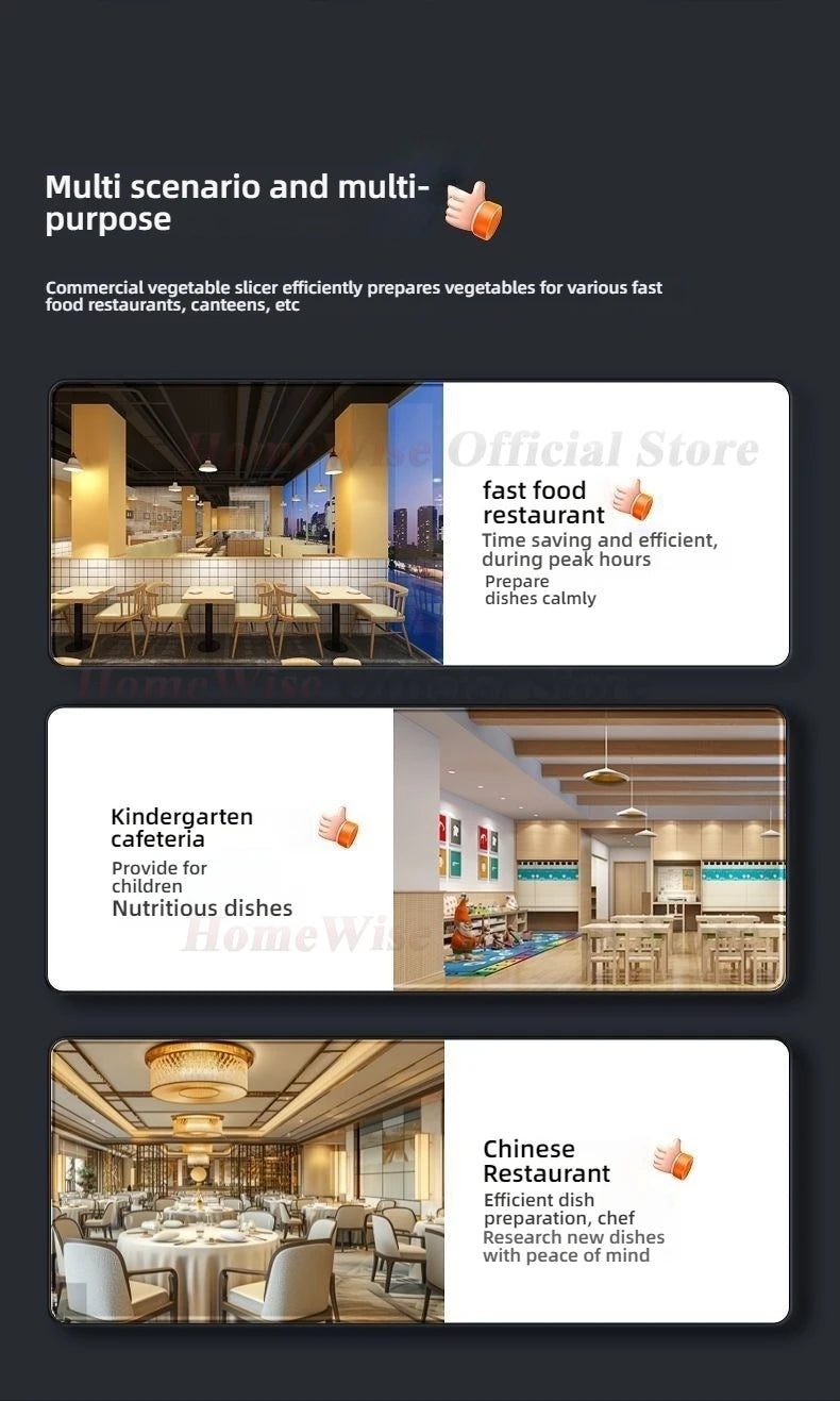 LX Multi-function Vegetable Cutter Fruit Slicer Shredder Cube Cutter 3 Blade Discs Food Processor Oblique and Straight Feed Port