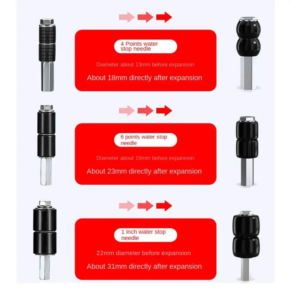 Universal Metal Hot-melt Water Stop Pin 20/25/32 Rubber Water Stop Needle Kitchen Plugging Repair Plumbing Tool Set PPR Pipe