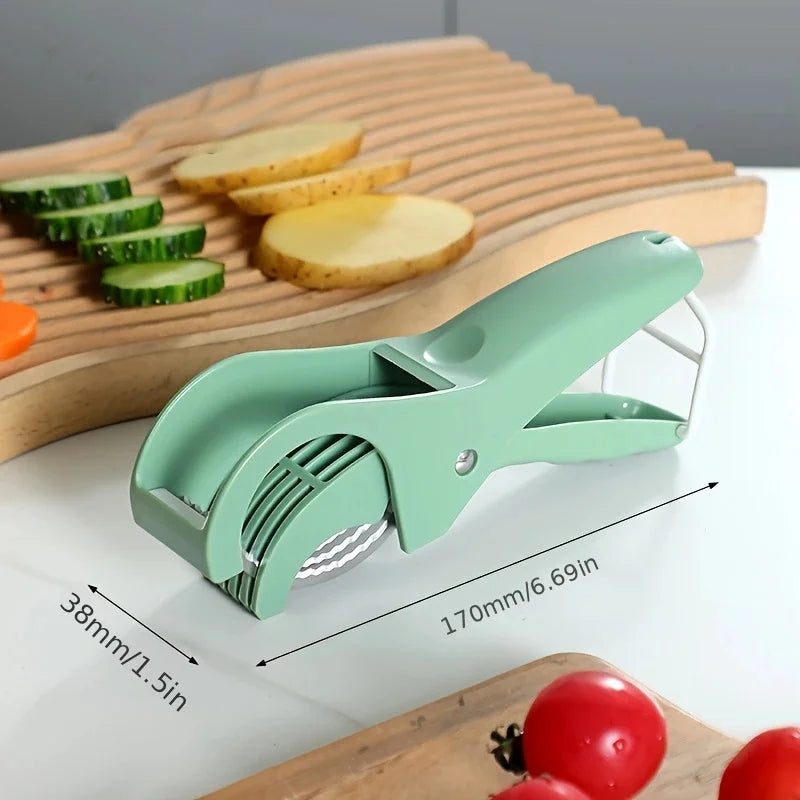 1Pc Kitchen Fruit Slicer Multifunctional Fruit and Vegetable Slicer Fruit Slicer Pro Rustproof for BBQ/Catering Cucumber Slicer