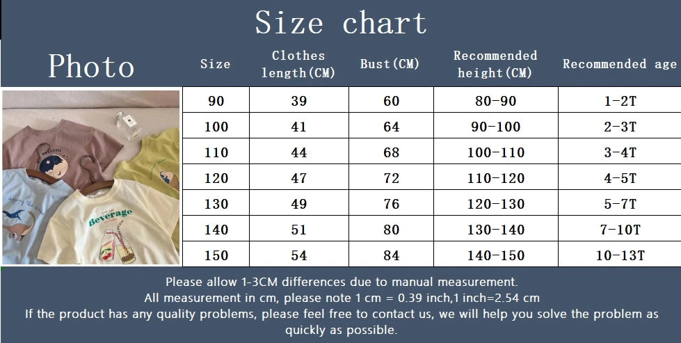 Children's Clothing T-Shirt Kids Clothes Boys Girls Summer Cartoon Tops Short Sleeve Clothes  Cotton Baby Clothing