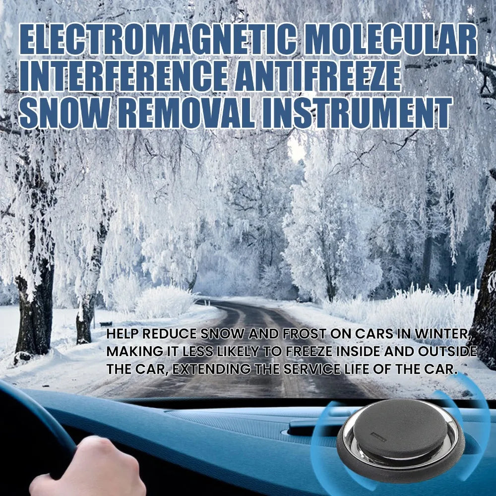 New Electromagnetic Ice Melting Deicer Molecular Portable Car Antifreeze Tools Round Solar Power Supply Snow Remover for Winter