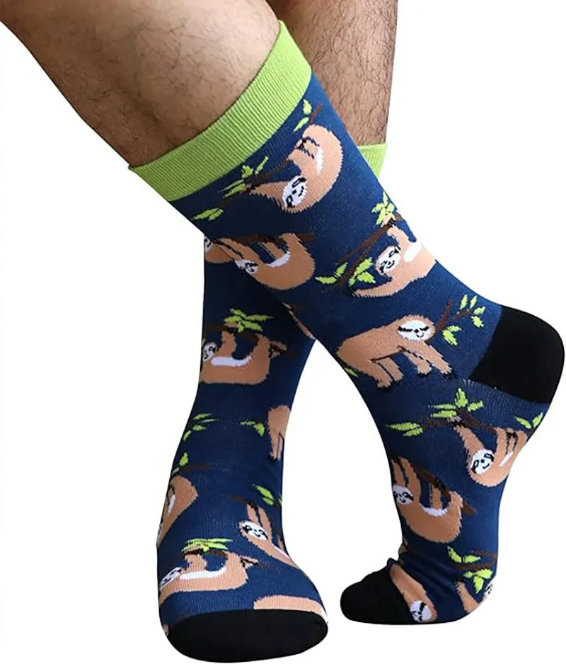 Men's hip hop harajuku socks polka dot alien skateboard checkered animal medium cut funny socks