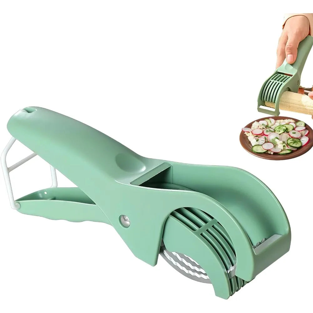 Food Manual Slicer Multifunctional Banana Slicer Vegetable Cutter Stainless Steel Slicers Cutter for Salad Sausage Kitchen Tools