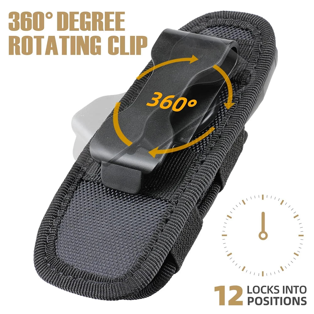 Tactical Flashlight Pouch Holster Molle Torch Holder Carry Case EDC Tool Waist Bag Outdoor Sport Camping Hunting Accessories