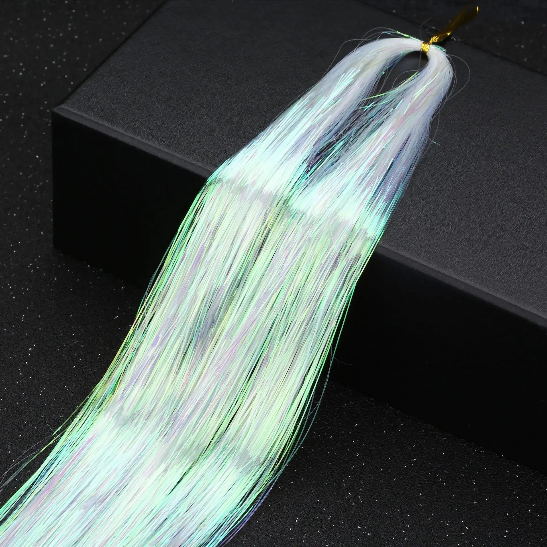 93cm Glitter Hair Tinsel Extension with BB Clips Laser Gold Silver Tinsel Hair Braided Girls Headwear Braiding Hair Decor Tools